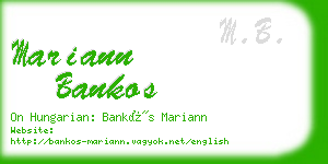 mariann bankos business card